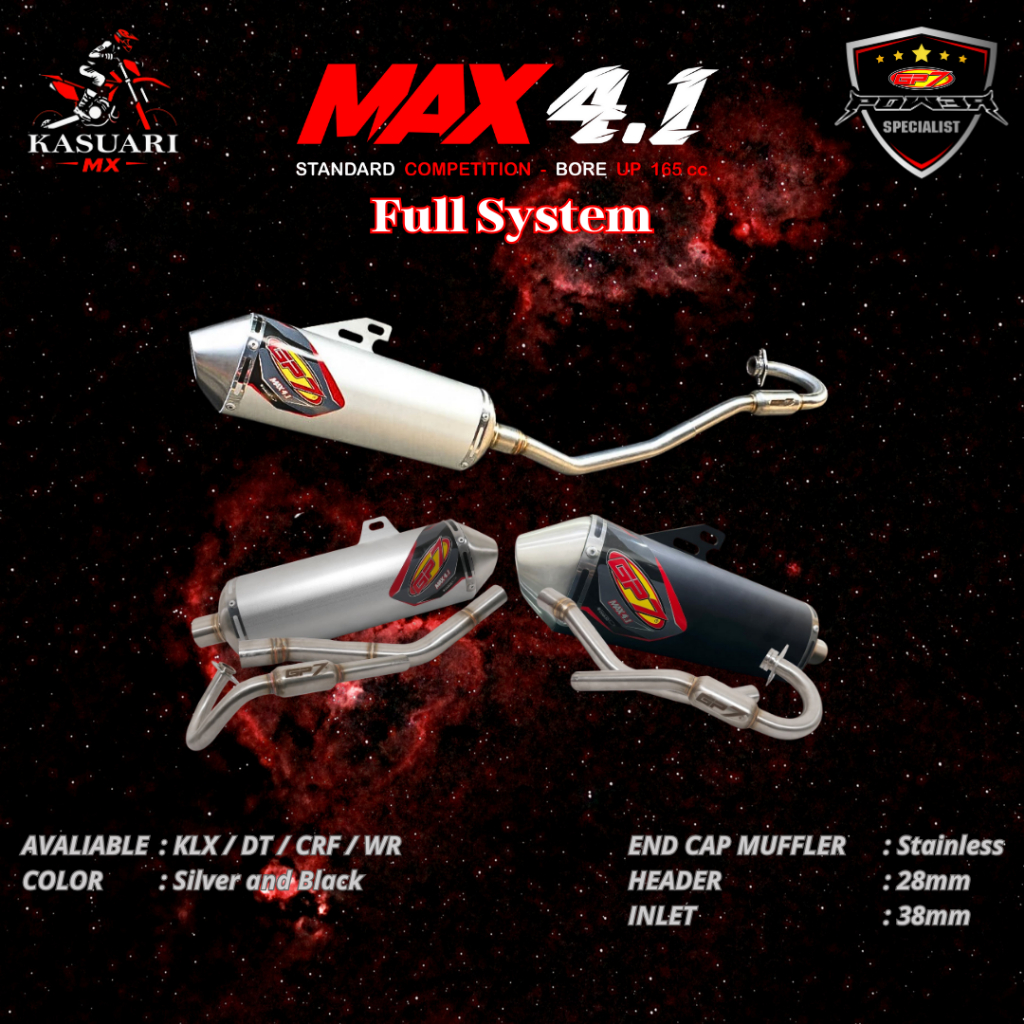 GP7 Max 4.1 Standard CRF/KLX/DT/WR Black/Silver