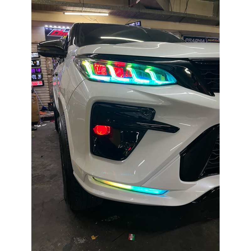 headlamp fortuner legender custom rgb drl rgb sen runing