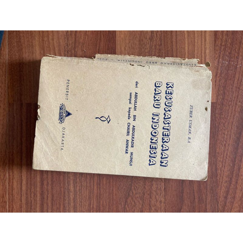 Buku KESUSASTERAAN BARU INDONESIA oleh Zuber Usman B.a