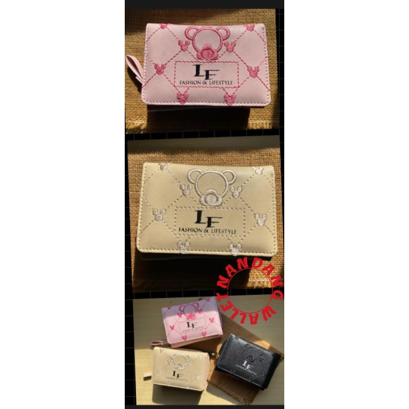 NWC>dompet koin Dompet Wanita dompet Boneka LF kartu uang dompet lipat lucu aesthetic
