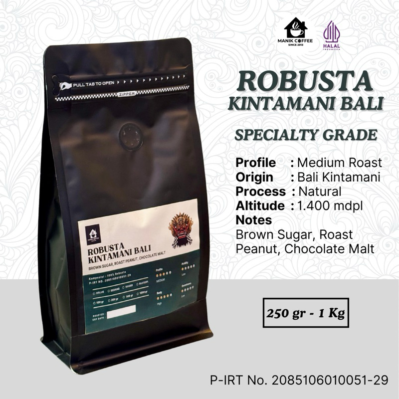 

Biji Kopi Robusta Kintamani Bali Premium 250 Gr - 1 Kg , Beans / Bubuk