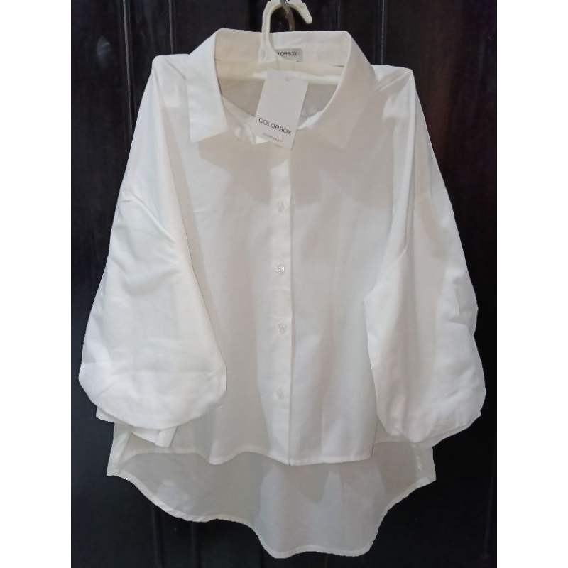 100%Original Preloved Kemeja Colorbox Putih Lengan Balon