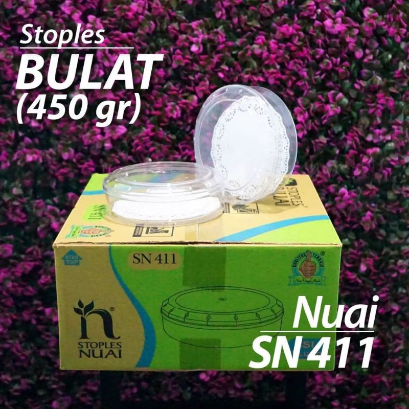 Toples Nuai 411 bulat 450gr/Toples kue kering