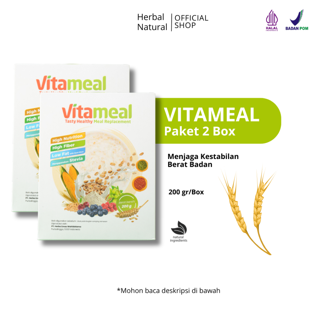 

VITAMEAL Sereal Tinggi serat Menjaga Kestabilan berat badan - Paket 2 Box