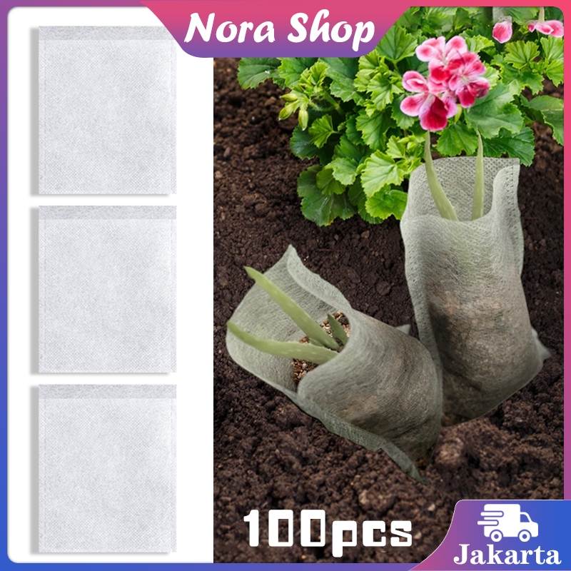 Polybag Semai 100pcs Polybag Tanaman Non Woven Kantong Semai Benih Bibit Tanaman Seedling Bag