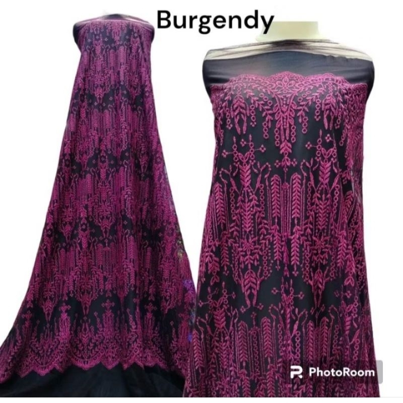 Brukat han no hee korea || tille bordir benang korea metalik || kain brukat kebaya pesta dress || se