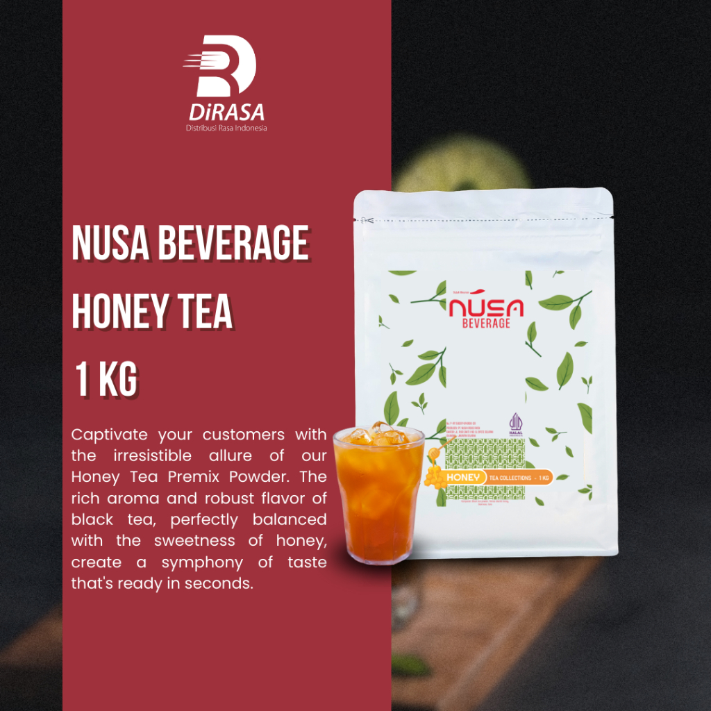 

DiRASA - NUSA BEVERAGE Honey Tea Drink Powder 1 KG Untuk Bisnis HORECA/Barista/Bartender/Mixologist