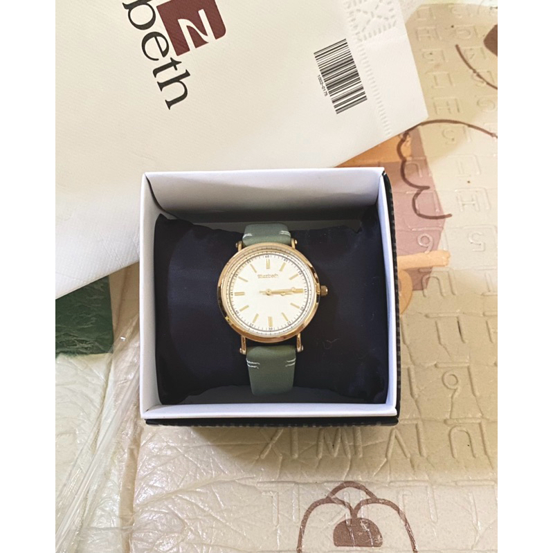 New Elizabeth Jam Tangan Wanita Hijau + Paper bag Elizabeth