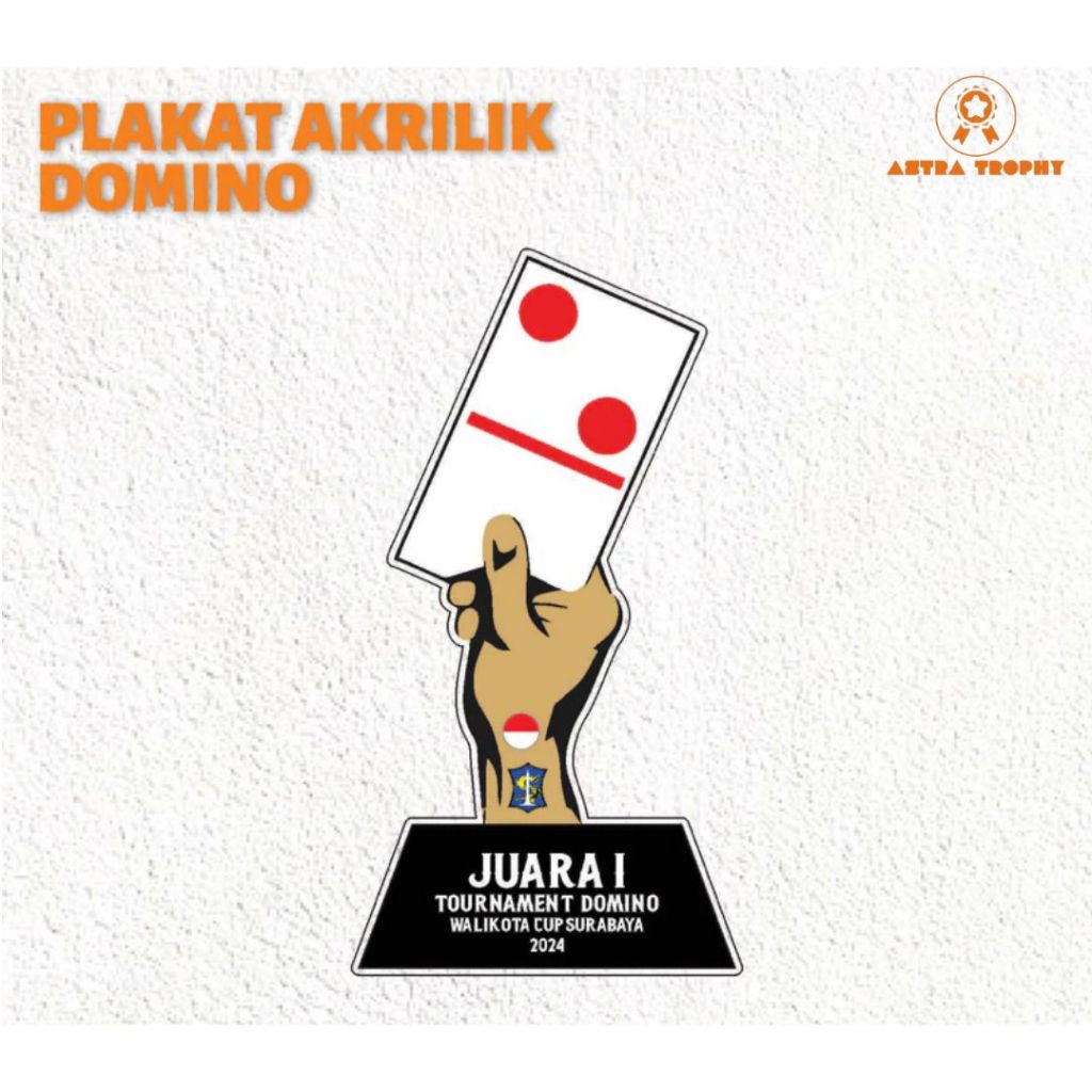 Piala Domino Piala Gaple Plakat Domino Plakat Gaple Akrilik Custom