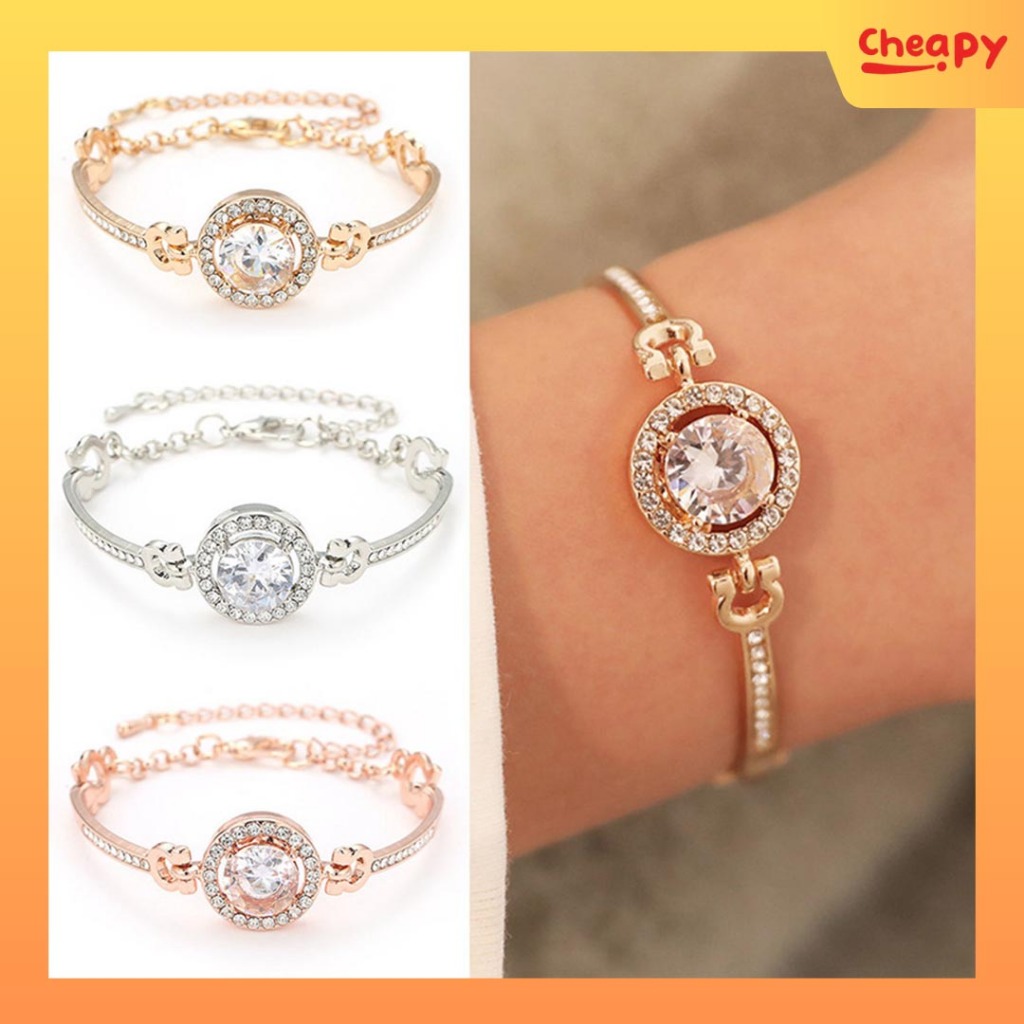 Gelang Wanita Kristal Berlian Satu Mata Permata