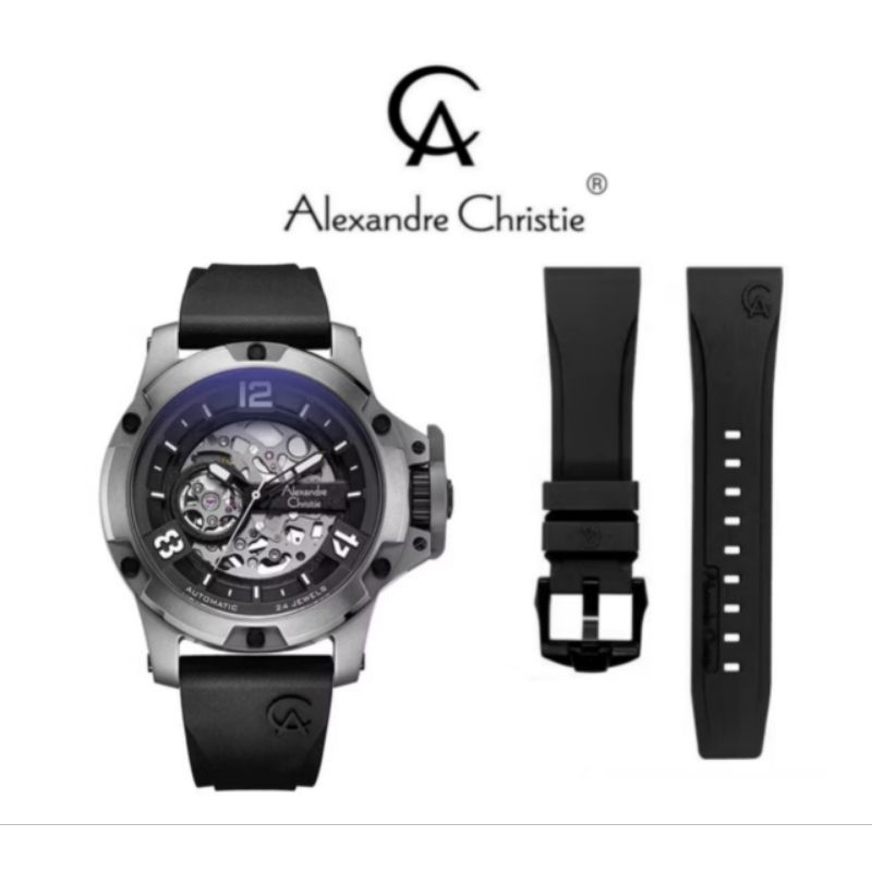 Tali FKM Rubber Strap Jam Tangan Alexandre Christie type AC 6295 MT / AC6295 Original