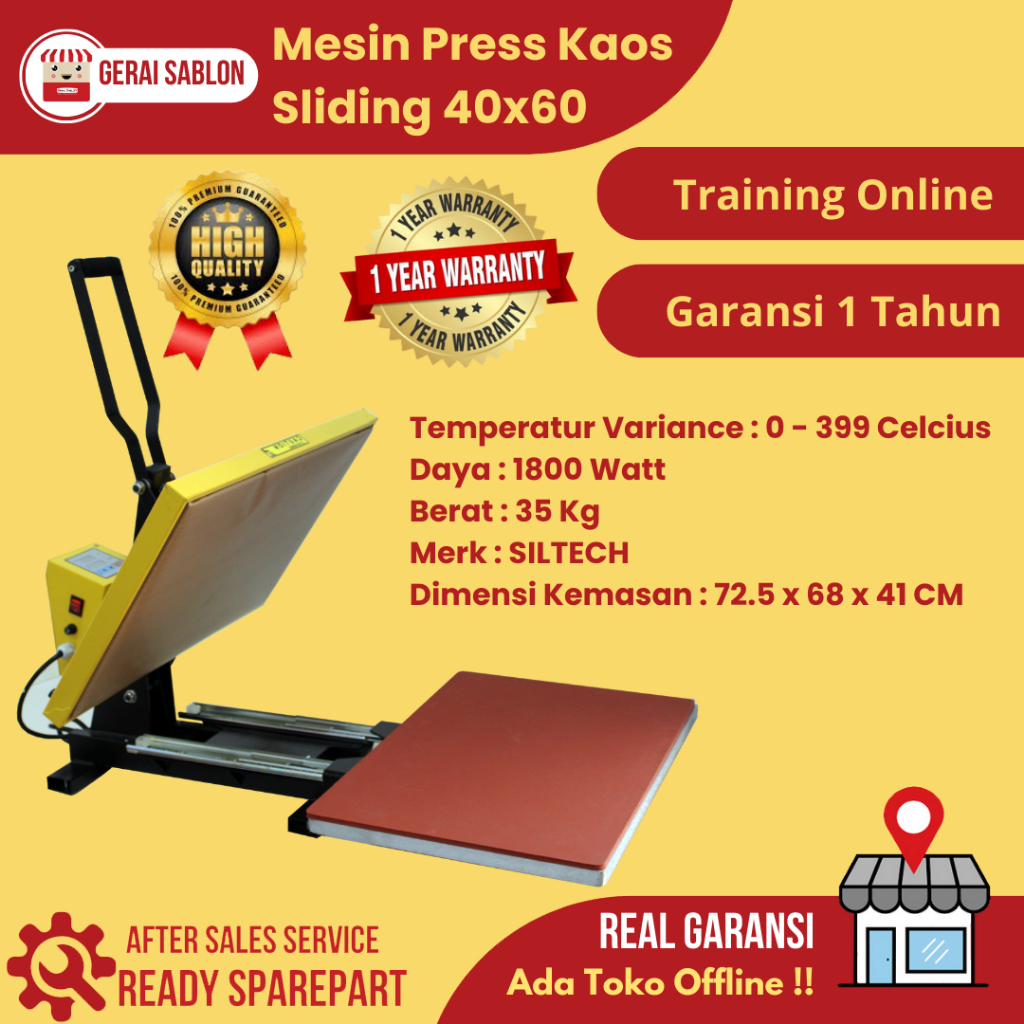 Mesin Press Kaos / Baju SILTECH Digital Ukuran 40x60 CM | Heat Press Machine 40x60