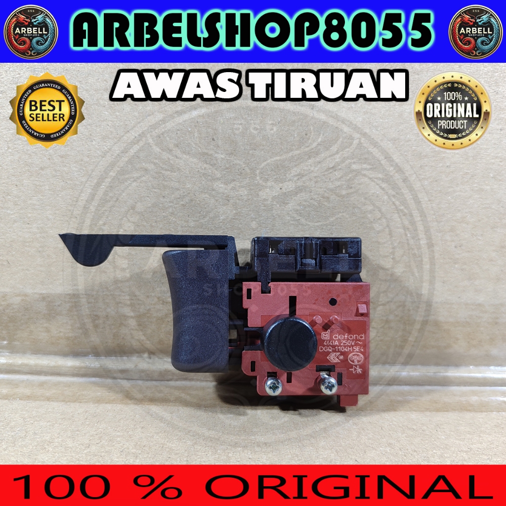 SWITCH DGQ-1104H Switch / Saklar Mesin Bor 10mm MAKITA type 6412 Pn 650586-0 ORIGINAL PART MAKITA
