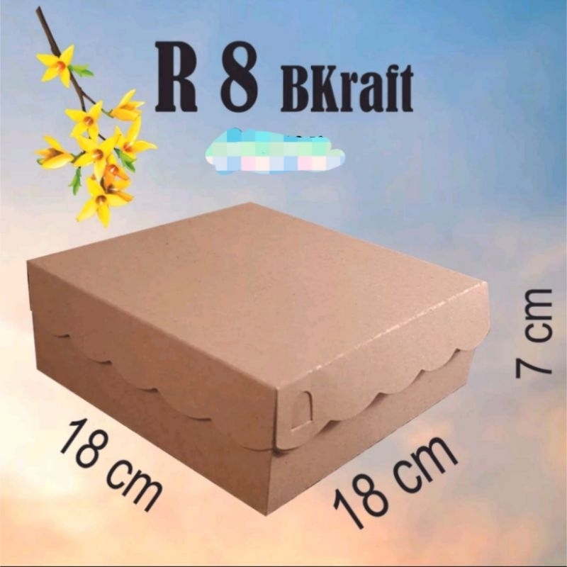 

R8 310 isi 50 lmb dos kraft 18x18 kotak makanan kue nasi roti