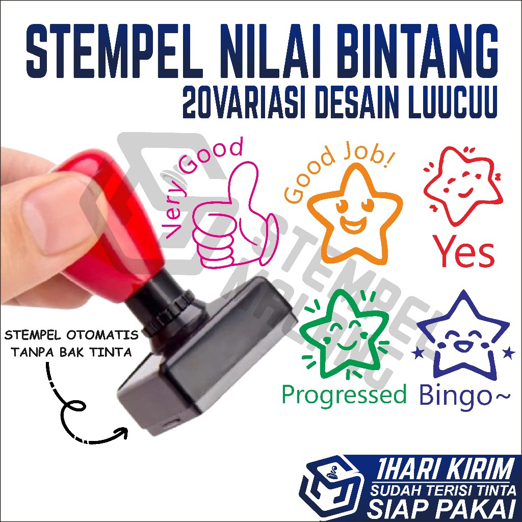 

STEMPEL NILAI GURU LUCU TK/PAUD/STAMPEL REWARD OTOMATIS 22×22
