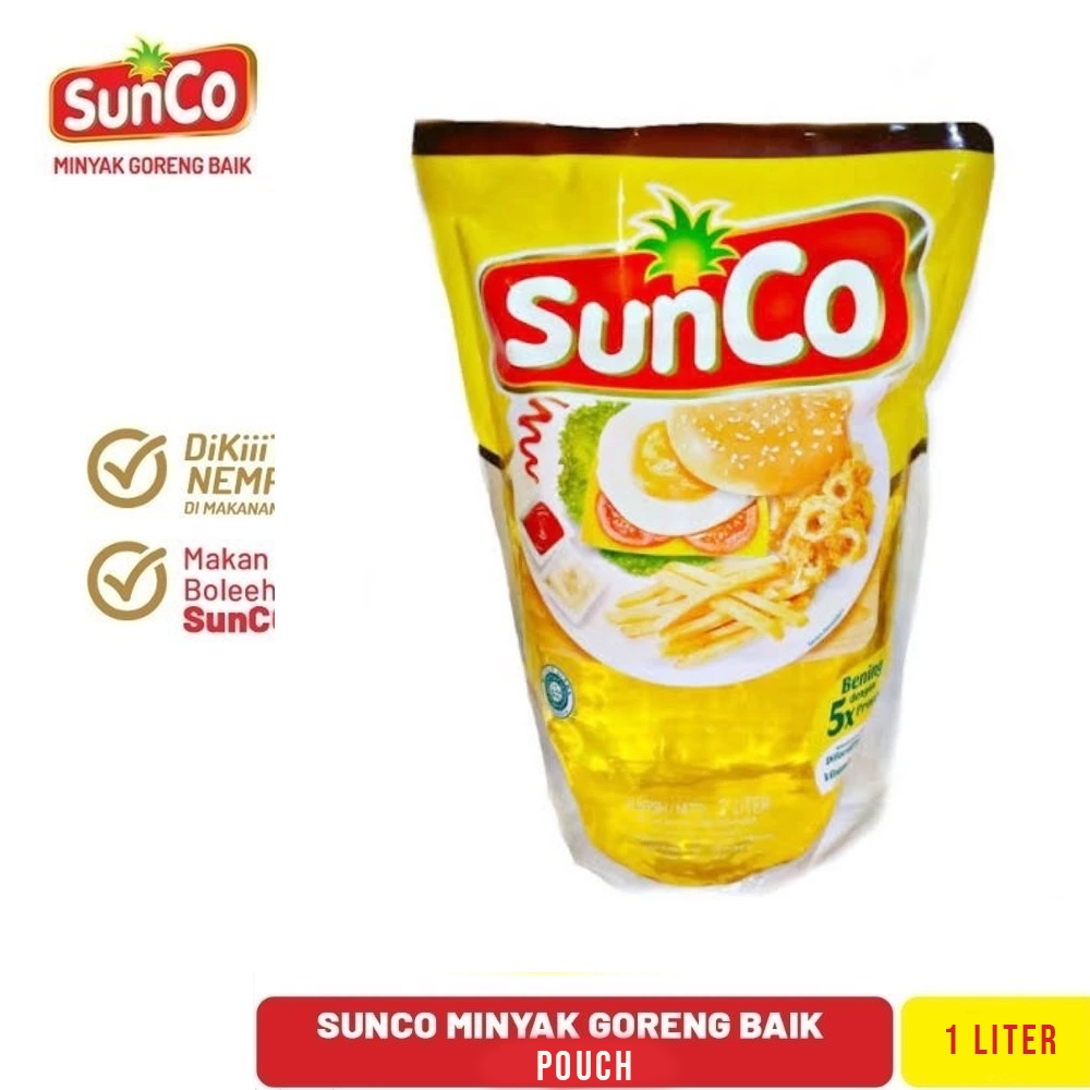 

Minyak Goreng Sunco Botol 1Liter - Minyak Kelapa Sawit Asli Murni, Anti Kolesterol, Bening