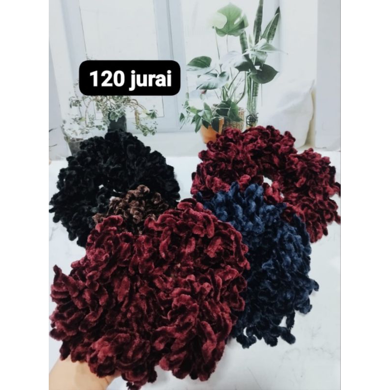 ikat rambut ubur-ubur / ikat rambut ubur-ubur 120 jurai besar / kunciran bludru ubur-ubur cepol hija