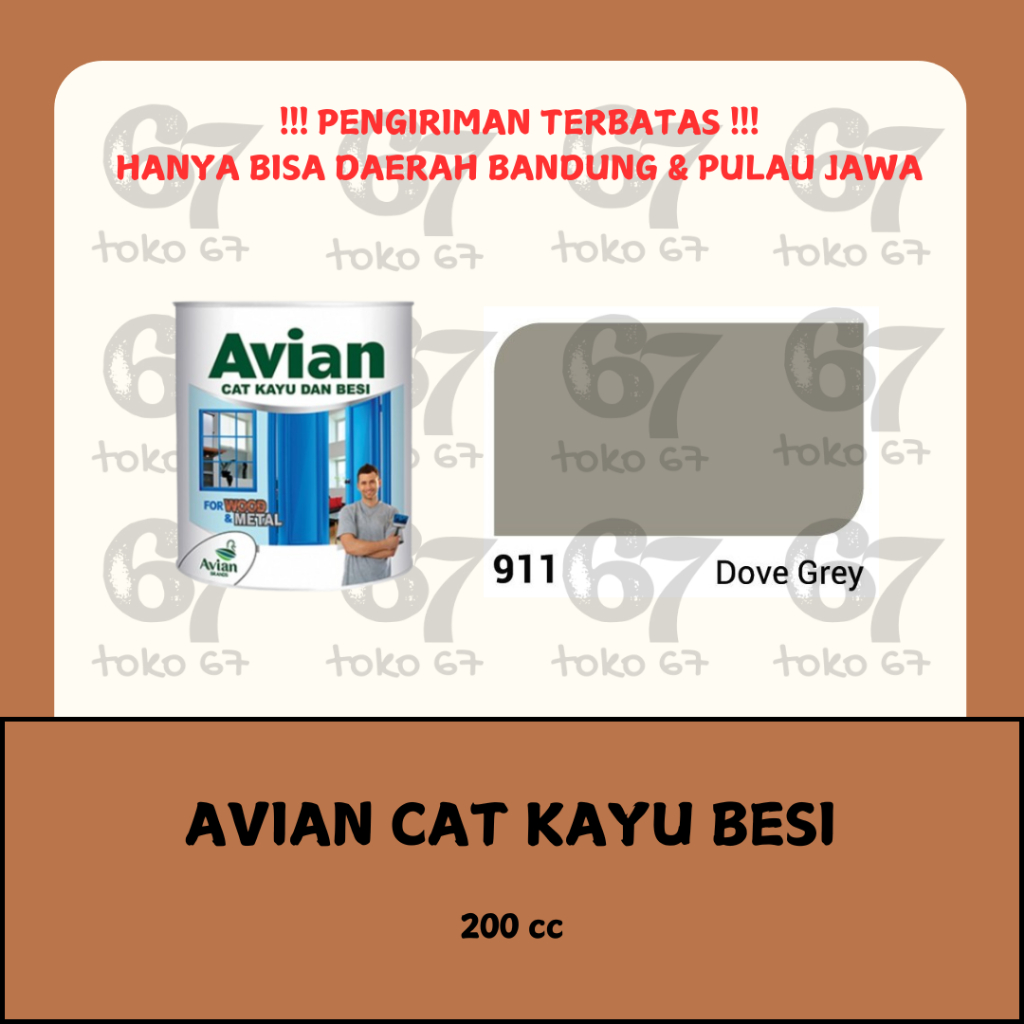 

AVIAN CAT MINYAK KAYU BESI 911 DOVE GREY 200 CC