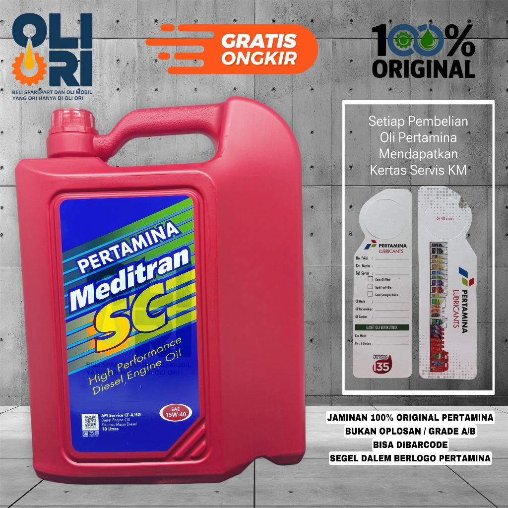 Oli PERTAMINA MEDITRAN SC 15W-40 10L Oli Mesin Mobil Diesel Original