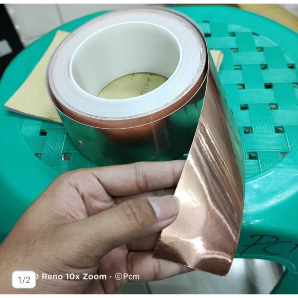 RE2107 copper foil tape besar copper tape besar lakban tembaga 50mm 5cm By PCM LTC GLODOK