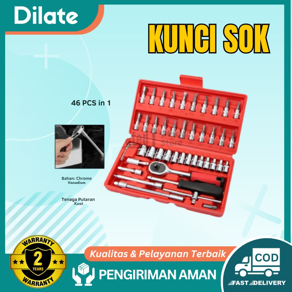 Kunci Shock Set Tekiro Kunci L Set Lengkap Kunci Sok Pas Set Tool 46 Pcs