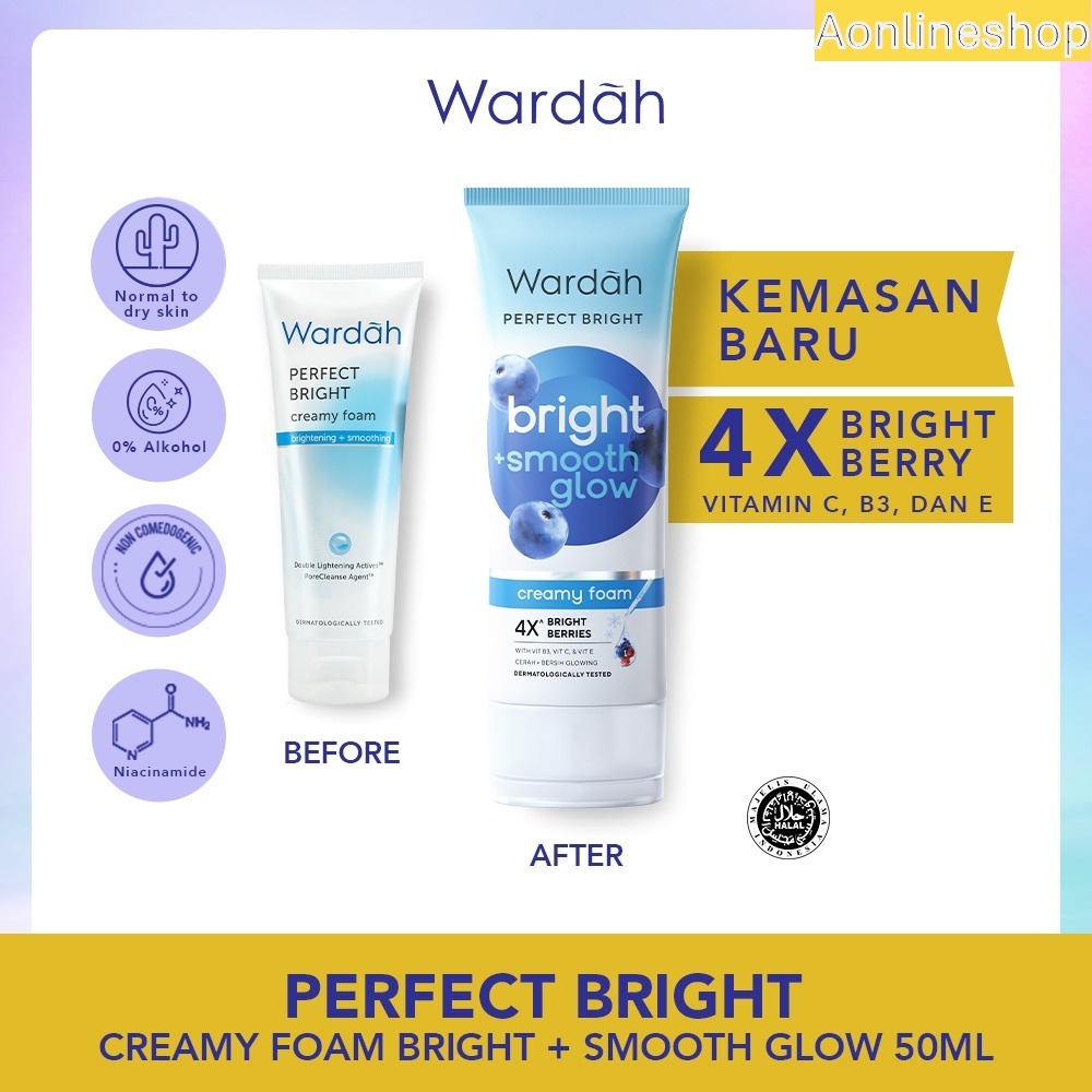 PROMO Wardah Sabun Cuci Muka Lightening Creamy Foam 50 ML