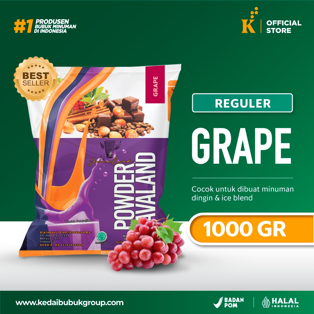 

Bubuk Minuman Bubble Drink Rasa Grape/Anggur Javaland