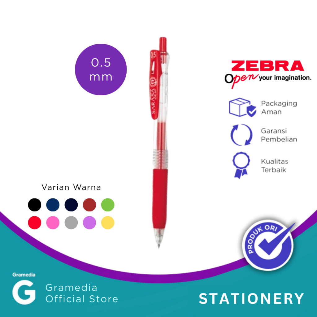 

Zebra Sarasa - Pulpen Clip 0.5 mm Warna Merah