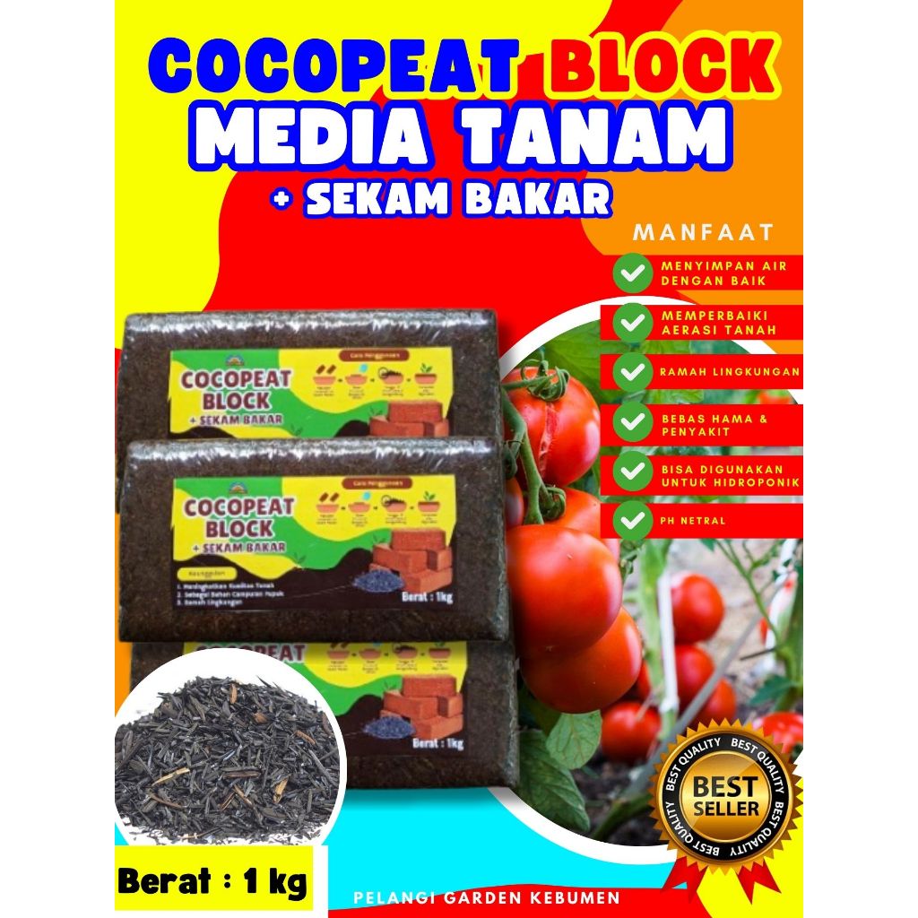 PALING LAKU  Cocopeat Block 1Kg, Cocopeat Block 1Kg, Cocopeat Bebas Tanin