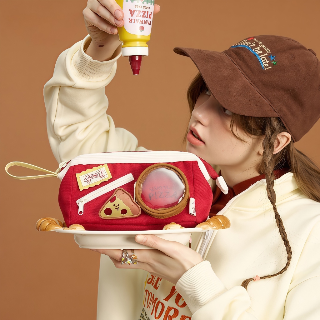 

【COD】Zipper Pencil Case/Personality Food Pencil Case/Cute stationery/ Tempat Pensil Pizza /keju/Karton Susu Lucu Pensil Sekolah