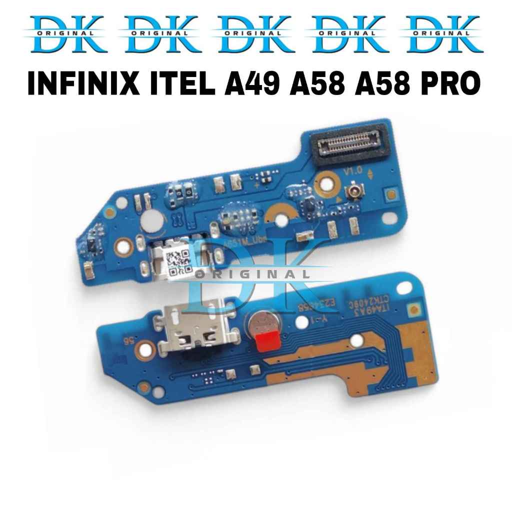 Konektor Charger Infinix Itel A49 A58 A58 Pro USB Papan Cas Mic Pcb Board Ori