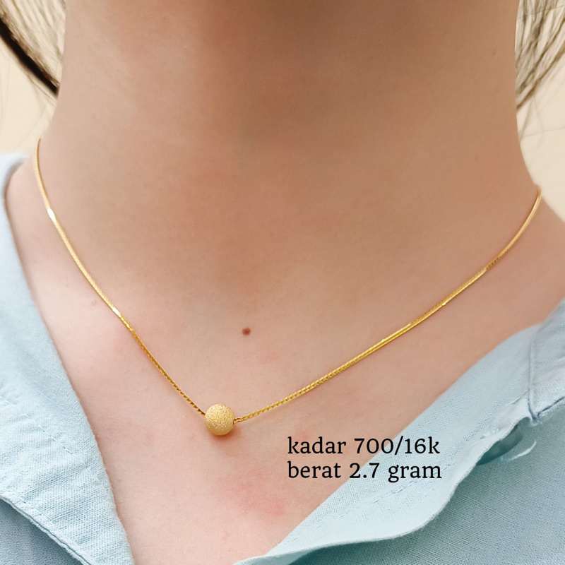 kalung bola bola alta model simpel elegant emas asli kadar 700