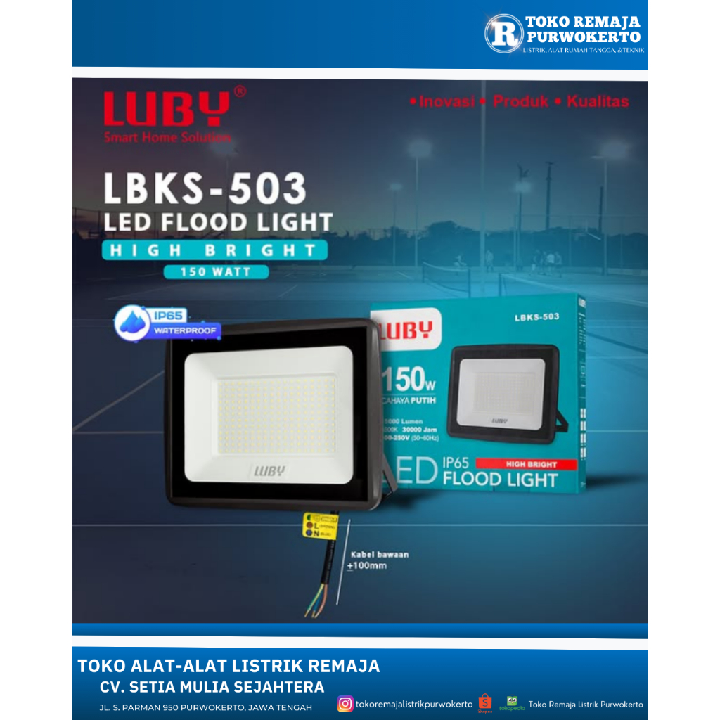 Lampu Sorot Luby LBKS-503 10W Putih