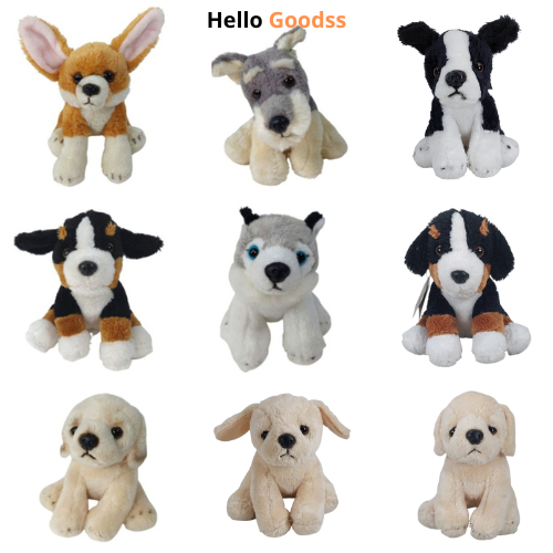 Boneka Anjing Corgi / St.Bernard / Border Collie / Husky / Schnauzer / Golden Retriever - Ukuran Xs
