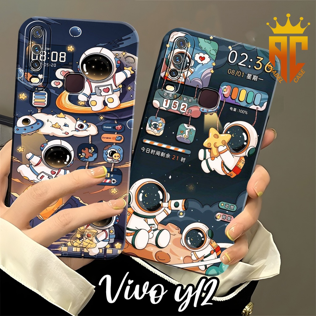 SOFTCASE VIVO Y12 Y12I Y15 Y17 Y19 Y30 Y30I Y50 Fashion Case Motif Astronot Cute - Case Vivo - Case 