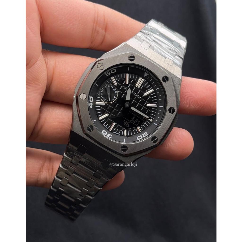 Casio G-Shock ga2100 GA-2100 MOD Gunmetal Steel Gen 3
