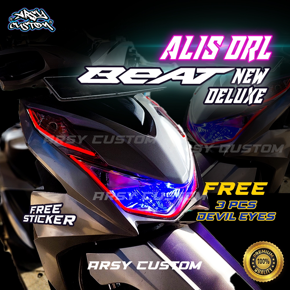 Lampu Alis New Beat Deluxe Street 2020 2024 Bonus Lampu Sein Devil Eyes