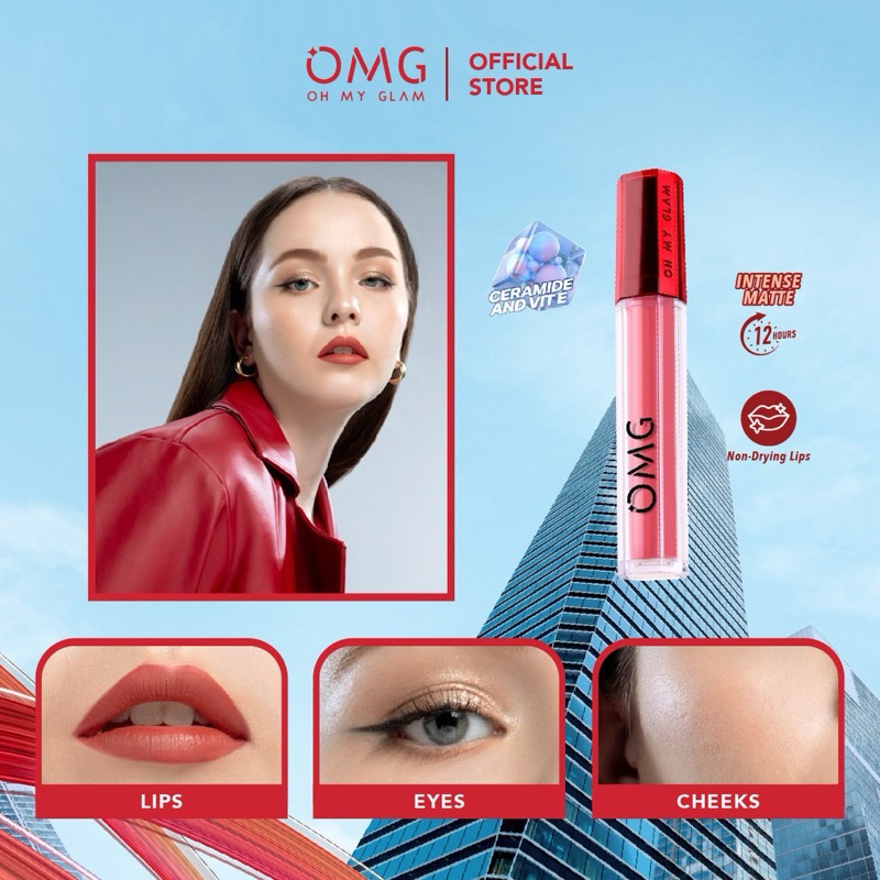 OMG( OH MY GLAM) LIP CREAM MATTE NEW PACKAGING BISA COD MEDAN
