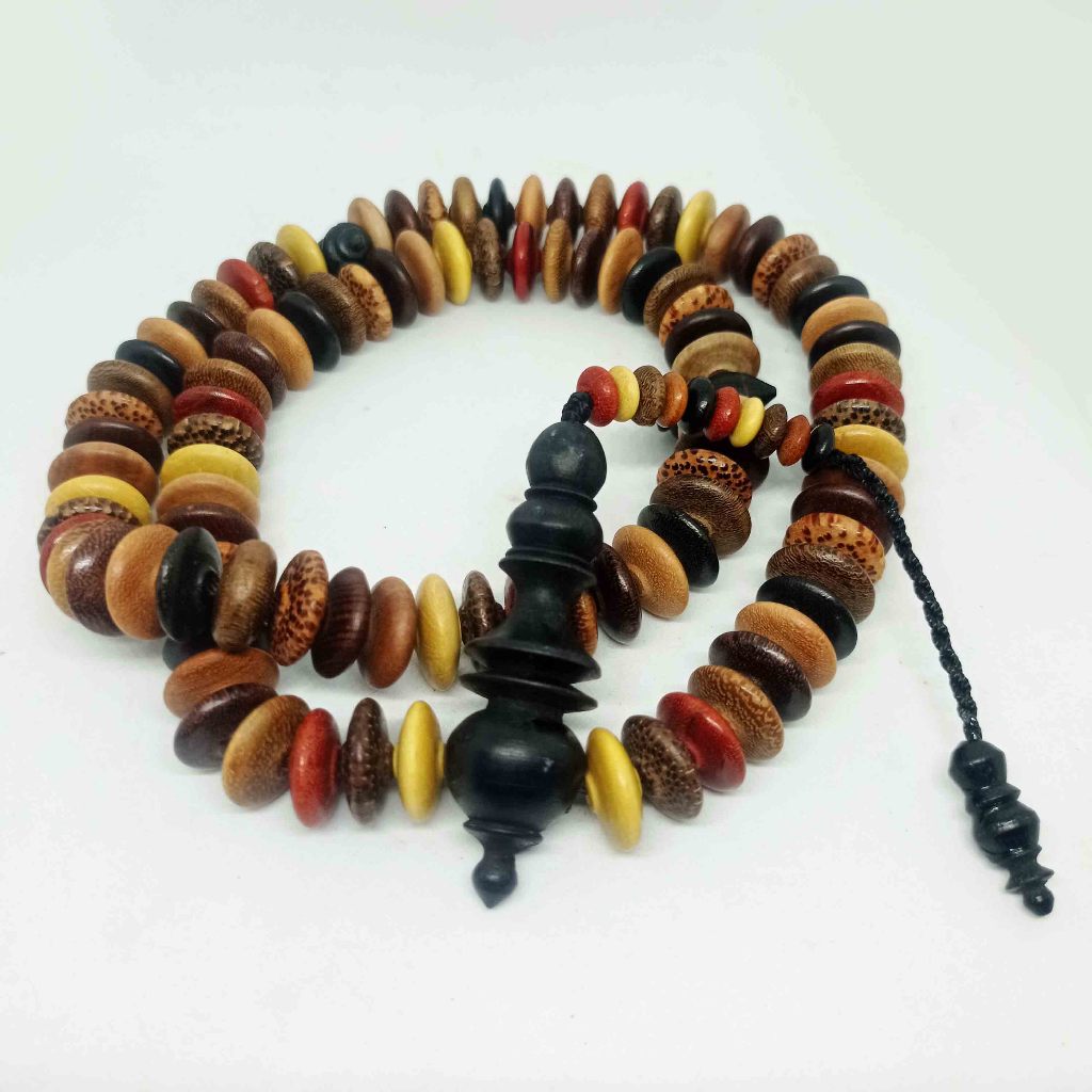 Tasbih Muslim 99 Butir 11 Kayu Kombinasi Indonesia Model Pipih Profil