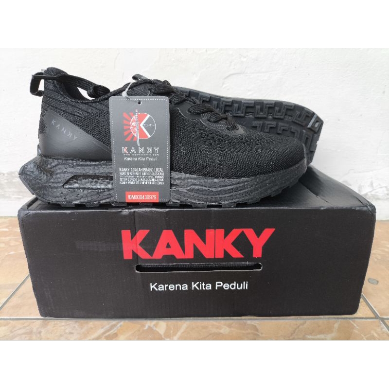Sepatu Kanky Story Honjo Full Black Sekolah Olahraga Size 40