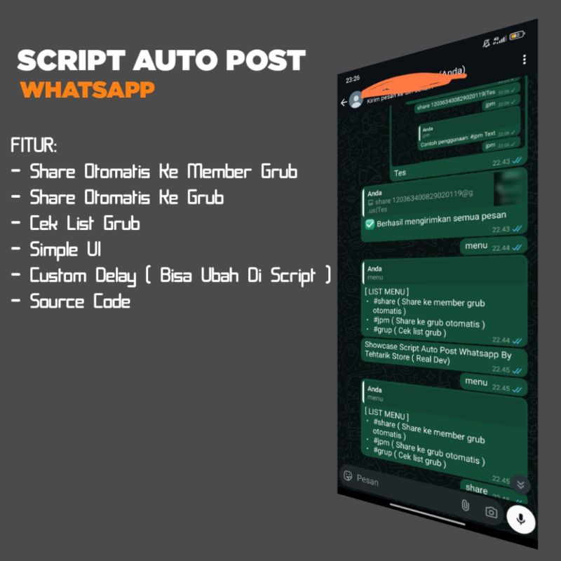 SCRIPT AUTO POST WHATSAPP