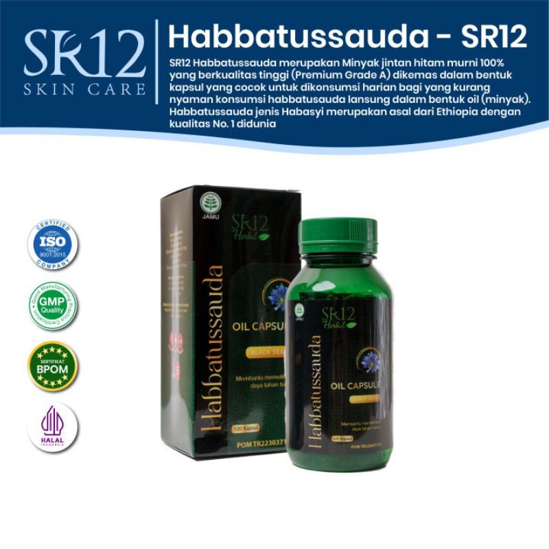 HABBATUSSAUDA OIL CAPSULE 120 SR12 HABBASY ETHIOPIA PREMIUM GRADE A MINYAK JINTAN HITAM MURNI PROMO 