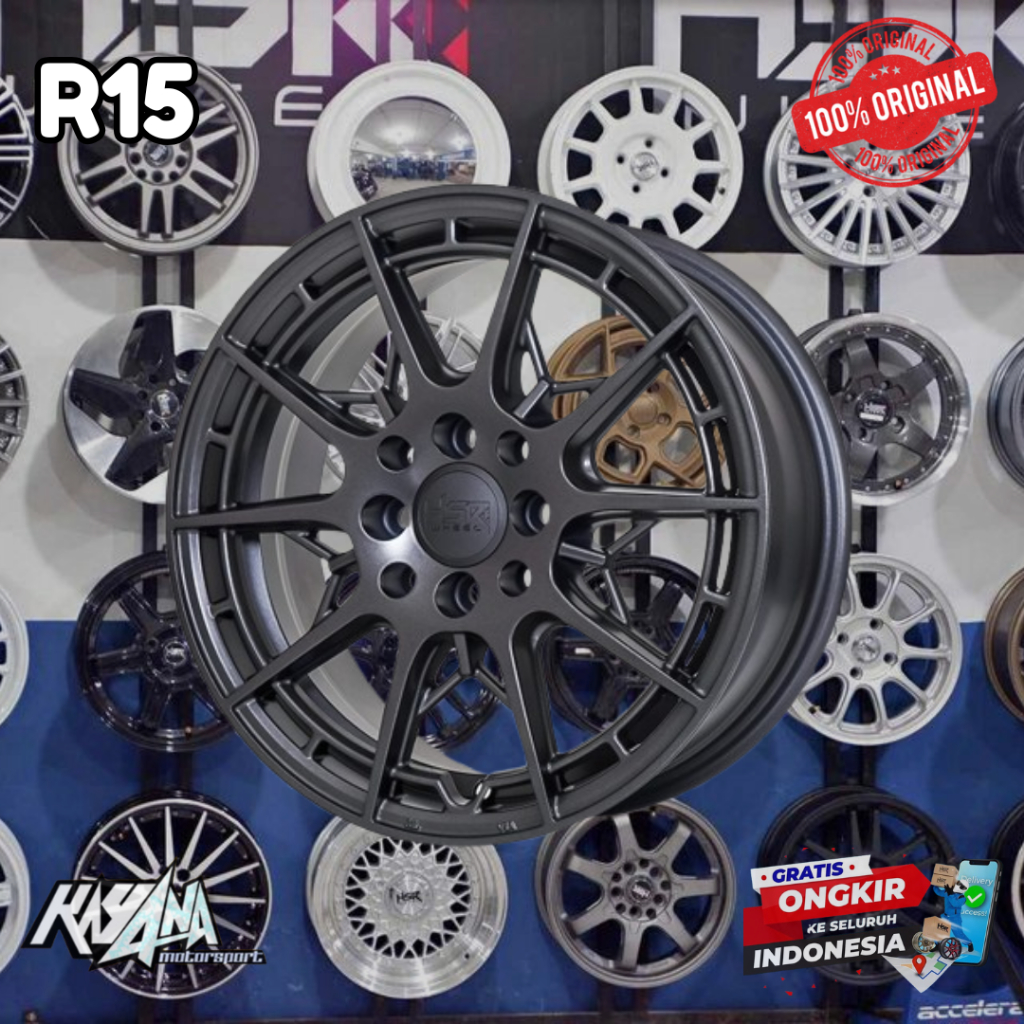 Velg Mobil R17 Murah Merk Hsr Type CK05 Lebar 6,5 et 42 Lubang 4x100-114 Matte Grey