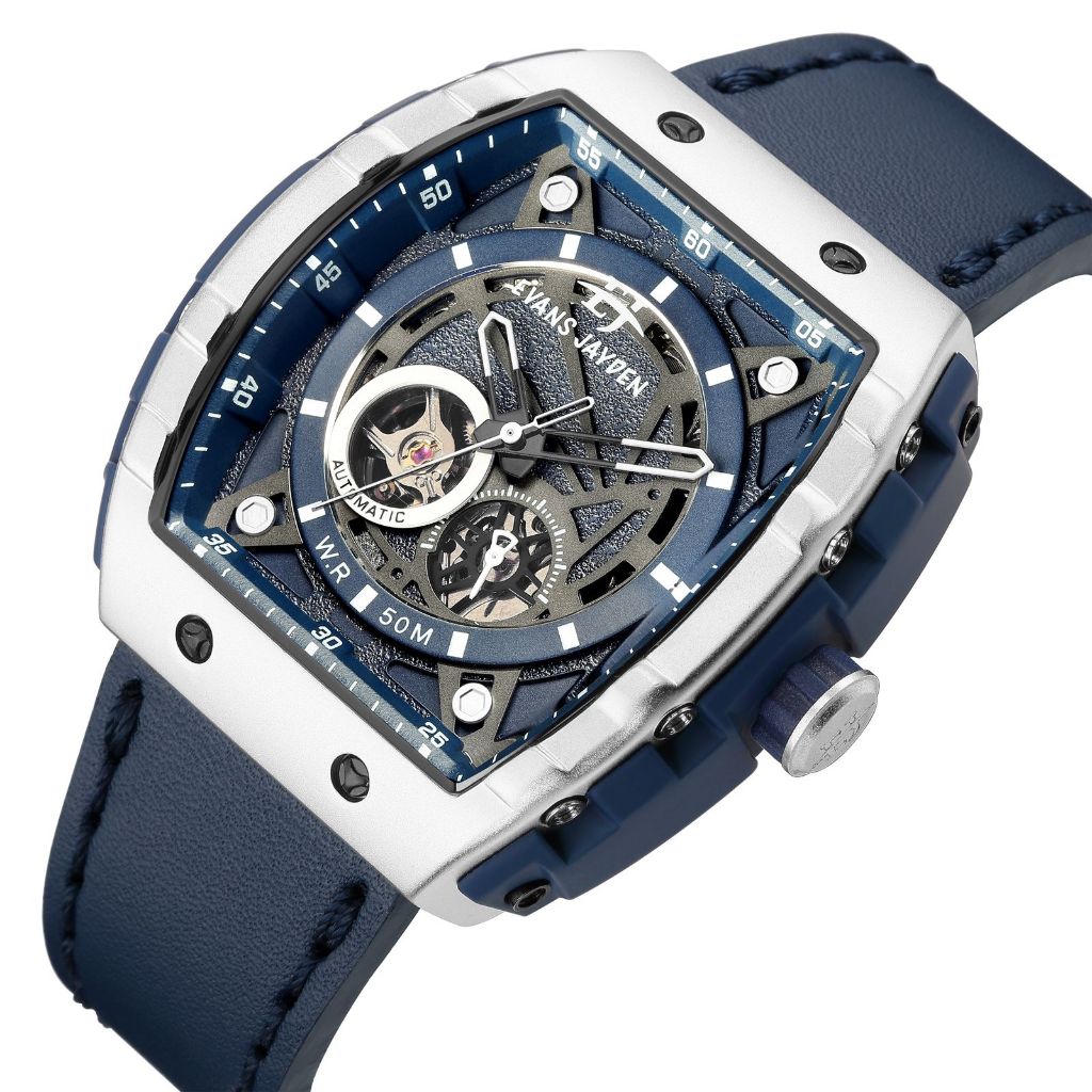 EVANS JAYDEN JAM TANGAN PRIA OTOMATIS 9564 KULIT ANTI AIR 30M