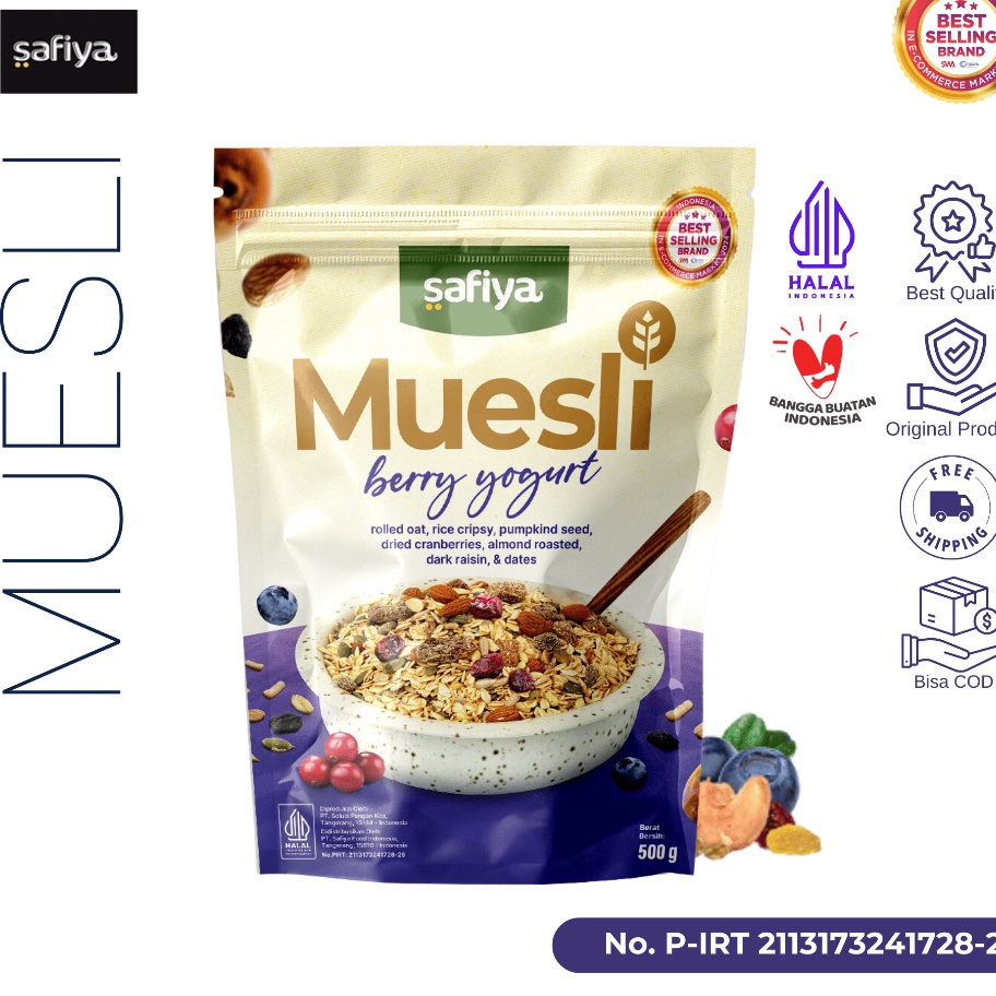 

Berkualitas Safiya Muesli Berry Yogurt 5 Gram Sereal With Almond Premium