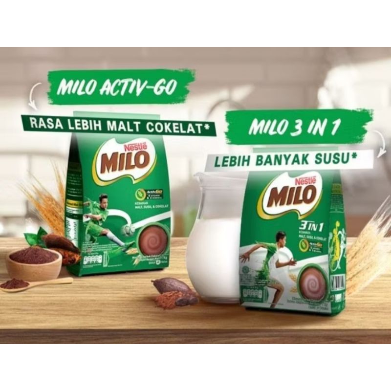 

Susu Anak Susu Milo Bubuk Coklat Milo 3in1 active Go