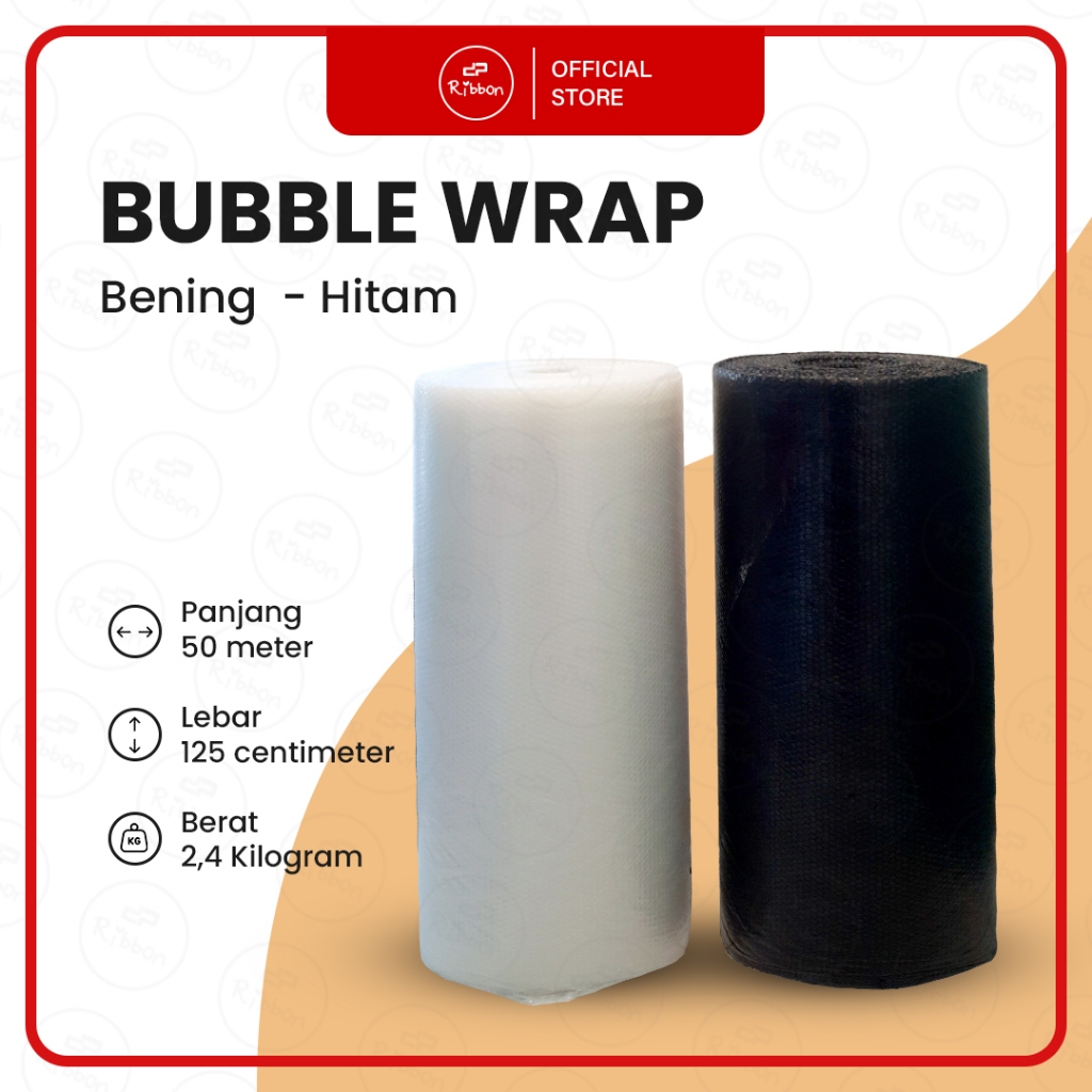

Bubble Wrap 125 cm x 50 m Bening / Hitam Plastik Pelindung Packing Roll Super & Standard Bubblewrap