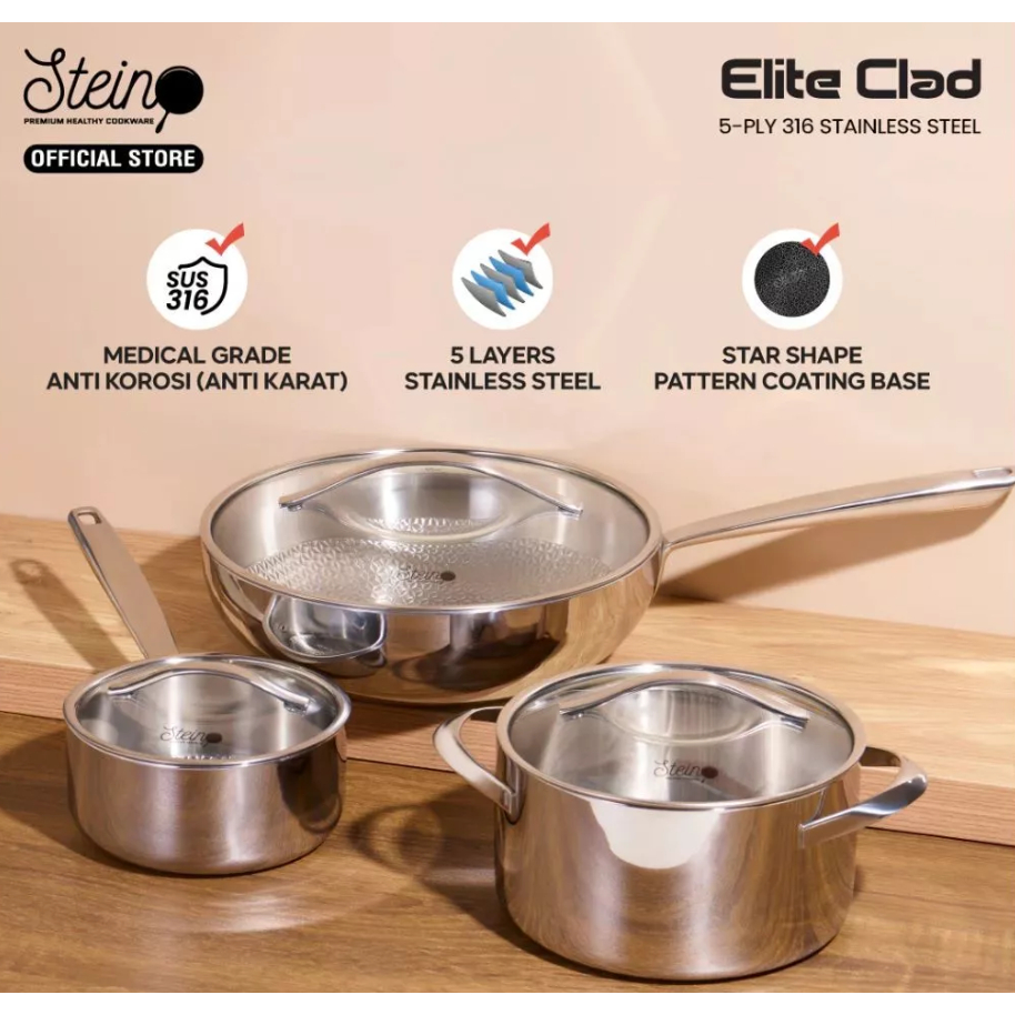 Steincookware Stein Elite Clad Set 3 Pcs
