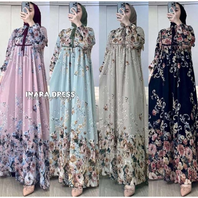 GAMIS SET HIJAB RAYON DIAMOND LD 115-120 POLOS MOTIF BUNGA / GAMIS SET HIJAB MURAH / GAMIS HARI RAYA