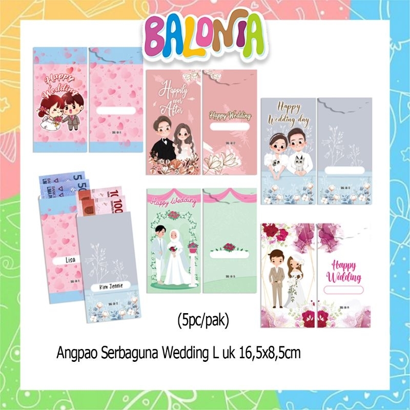 

Murah!! (1Pak isi 5pcs) Angpao Serbaguna Uk L Motif Wedding, angpao nikah, angpao wedding, amplop wedding, amplop nikahan